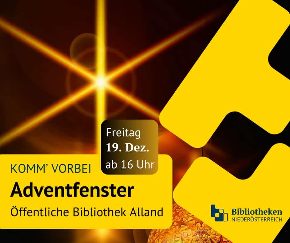 Flyer Veranstaltung: Adventfenster in der Bibliothek Alland