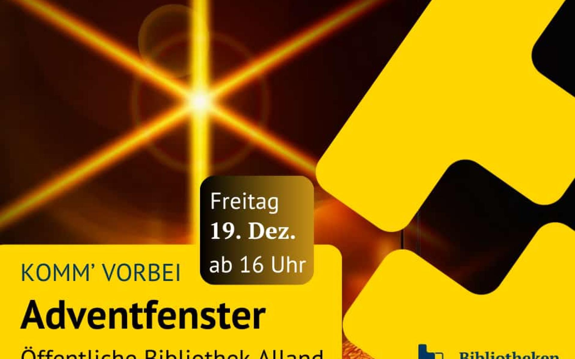 Flyer Veranstaltung: Adventfenster in der Bibliothek Alland