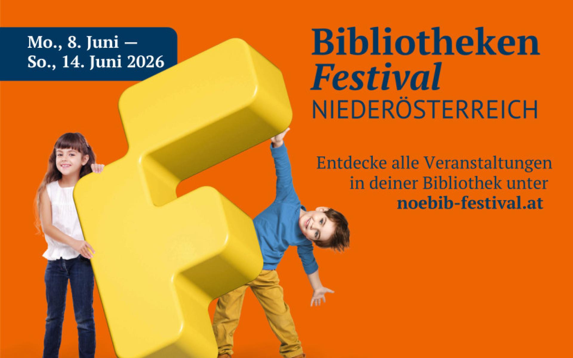 Flyer: Bibliotheken Festival NÖ groß