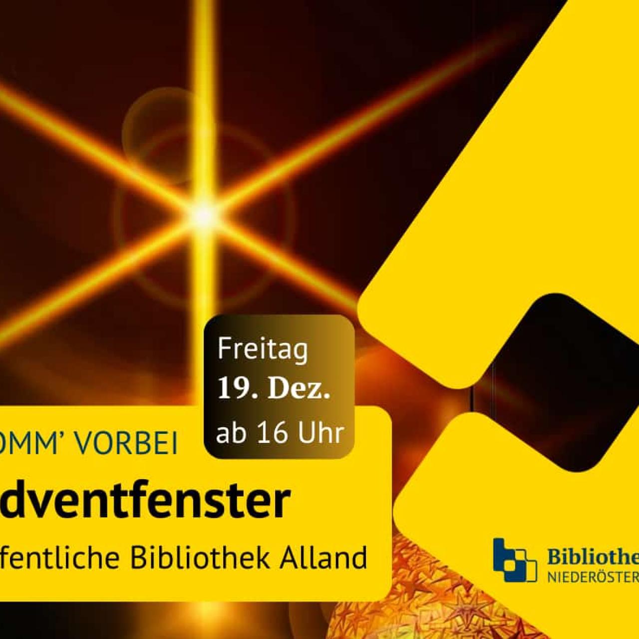 Flyer Veranstaltung: Adventfenster in der Bibliothek Alland