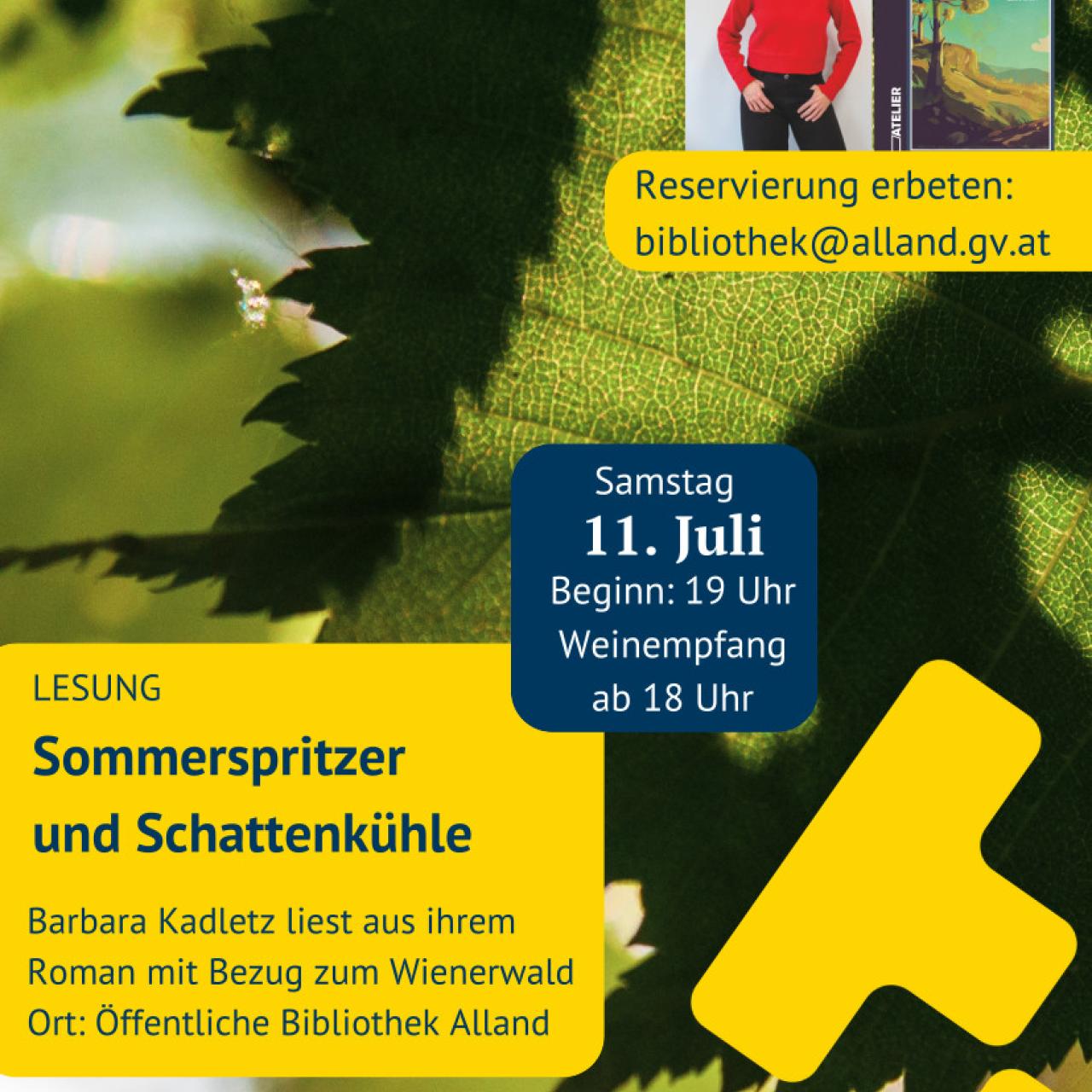 Flyer: Barbara Kadletz liest aus ihrem Roman groß